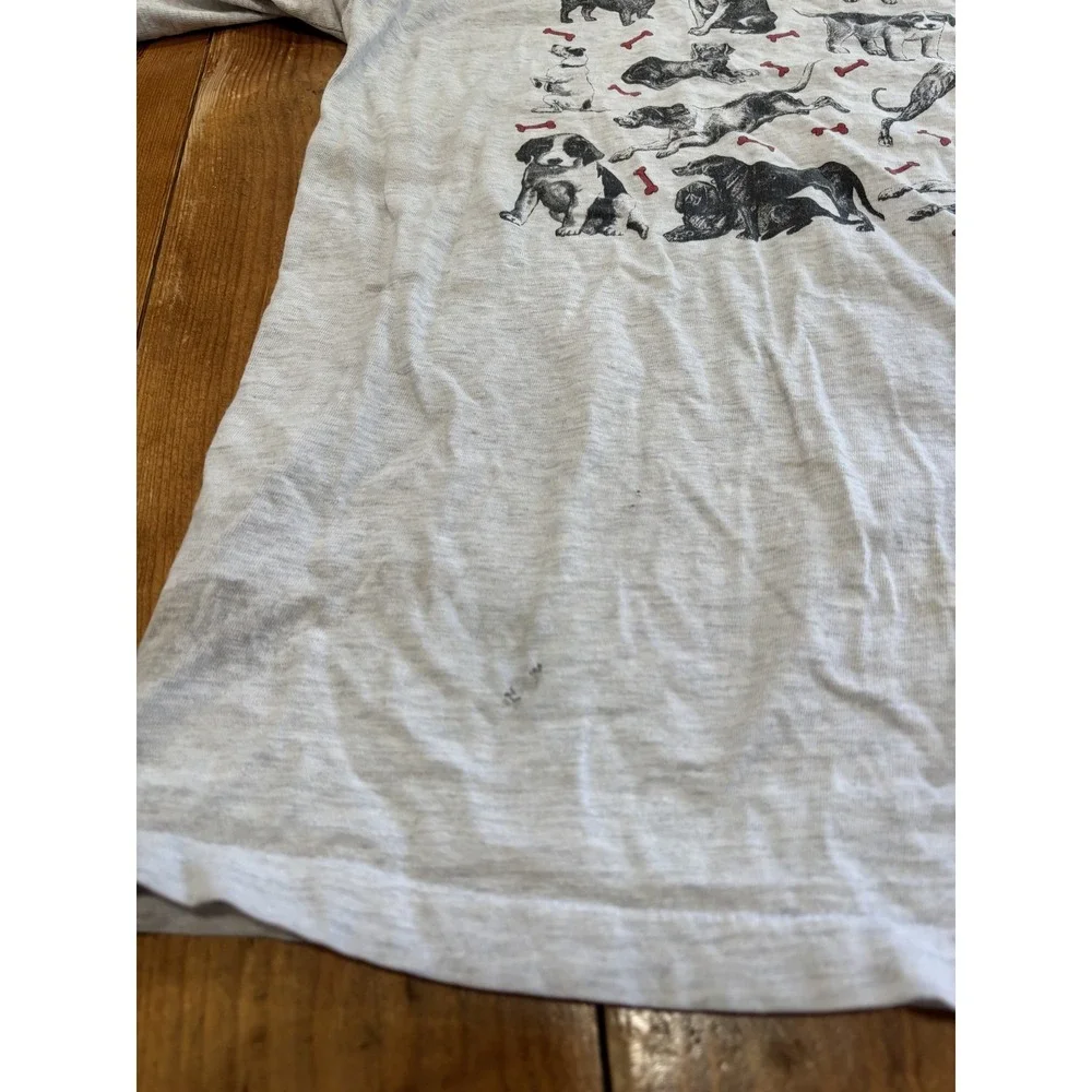Vintage 1991 Alcre Dog Breeds T-Shirt Large Canine Puppy Bone Graphic Tee XL